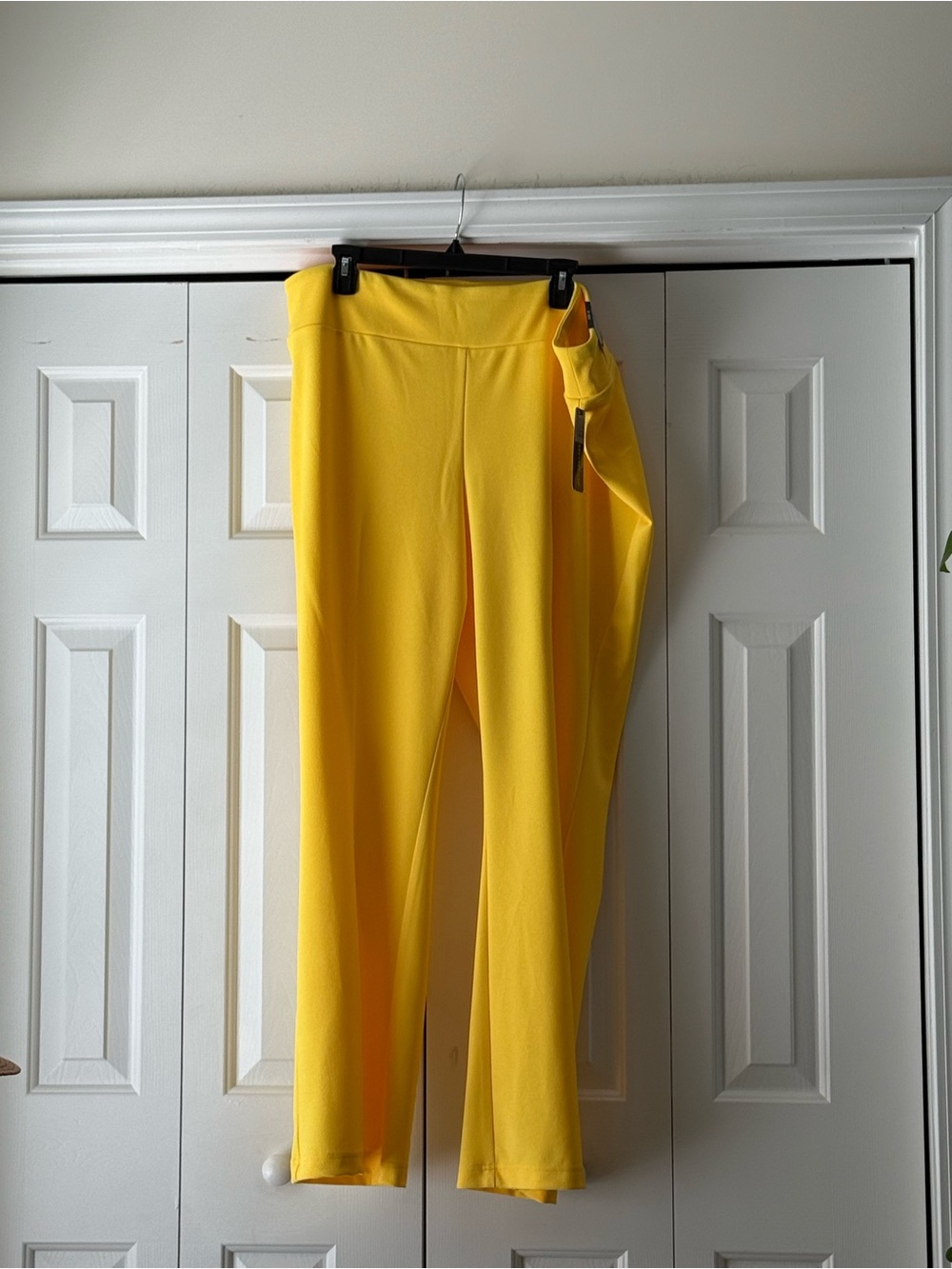 Soho Apparel Yellow Ponte Knit Pants